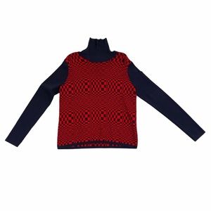 Geometric Knit Turtleneck Sweater